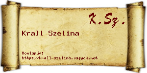 Krall Szelina névjegykártya